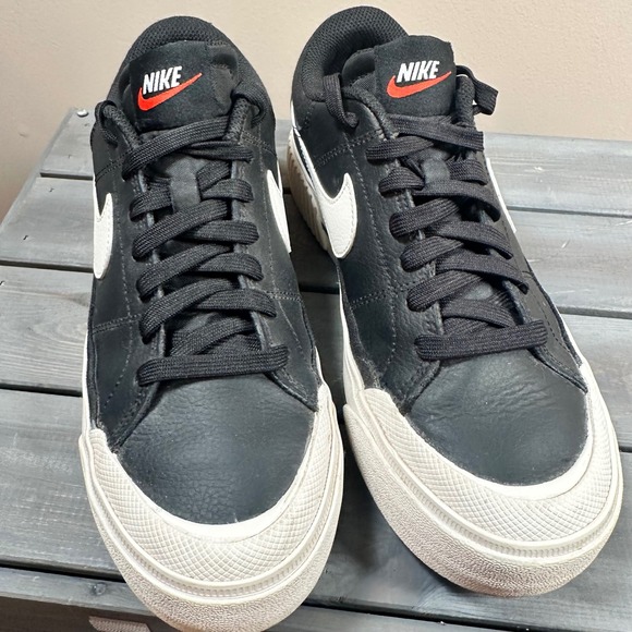 Nike Shoes - Nike Blazer Low Platform Sneakers Black White  Women's Shoes